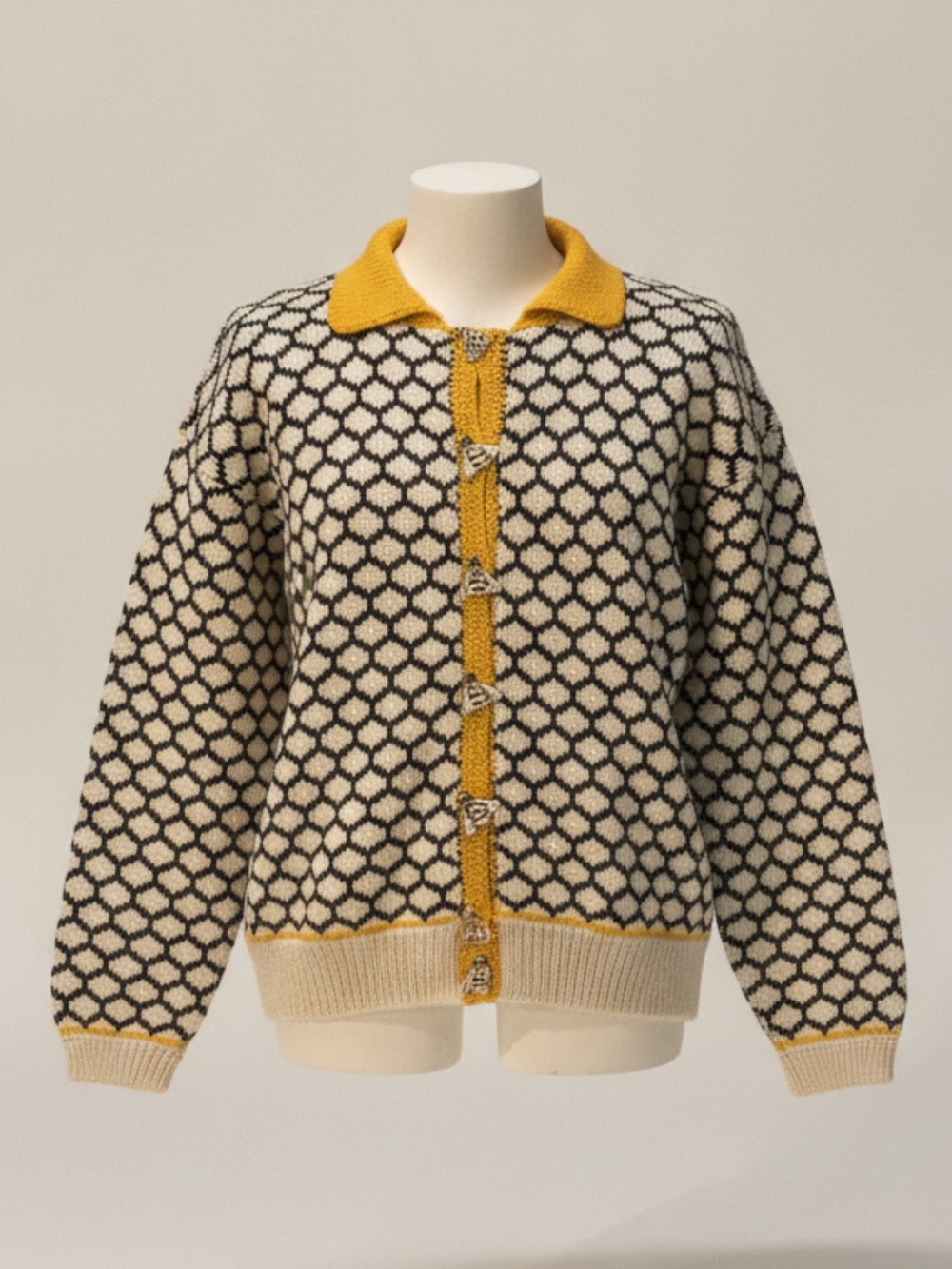 Dia North of Boston Knit Cardigan with Bee Buttons